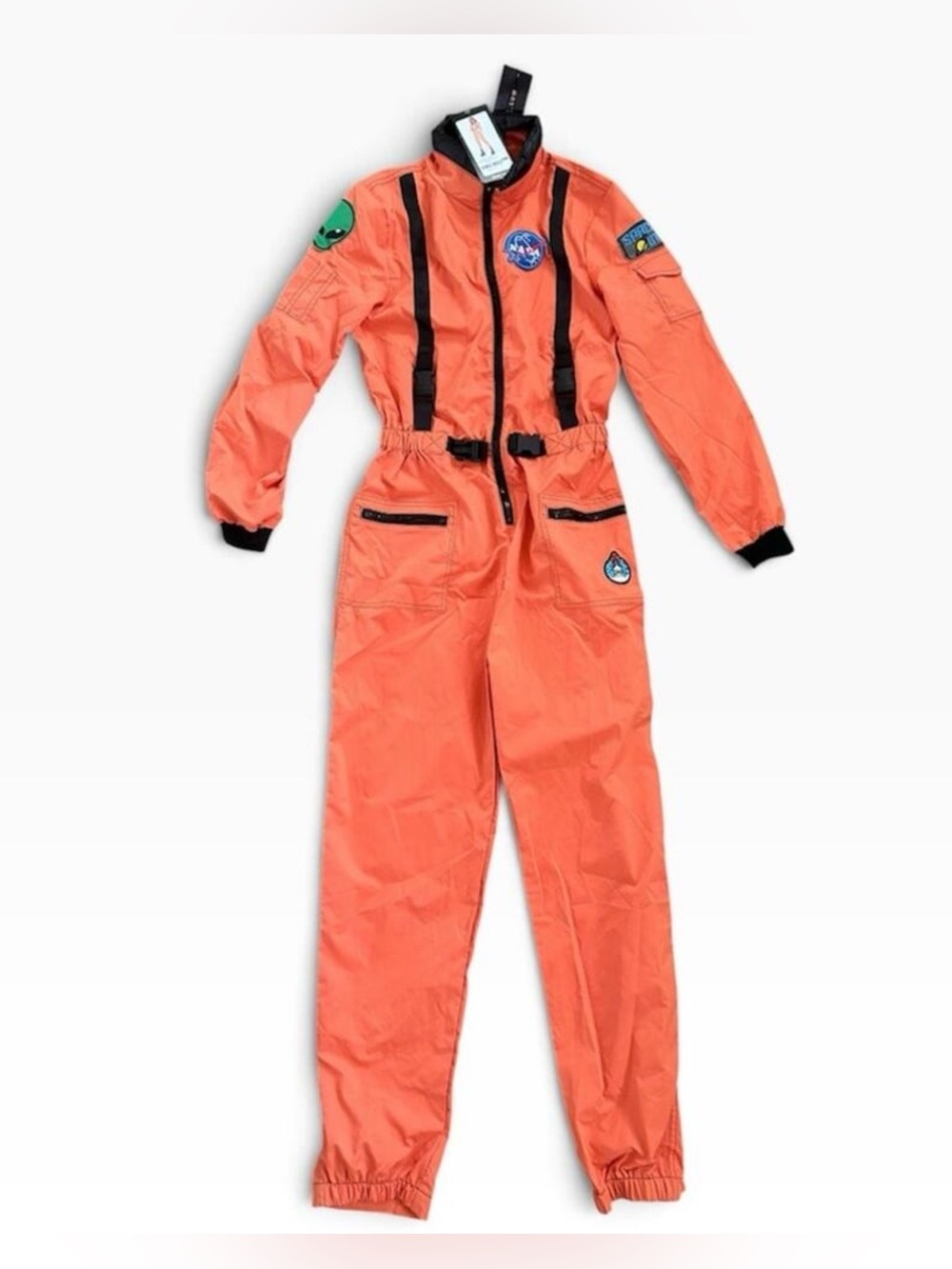 Dolls Kill Orange NASA Alien Patch Utility Jumpsuit